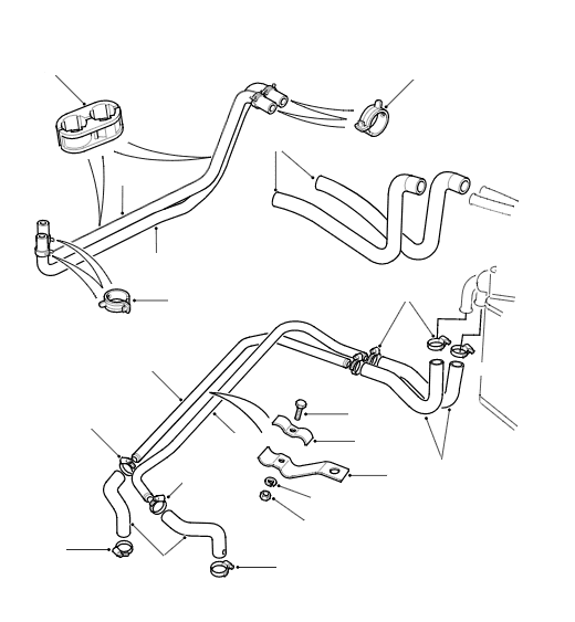 4 Cylinder Models (Not TDI) Heater Hoses