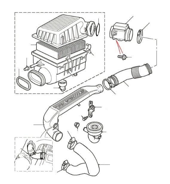 AIR FILTER & PIPES WA376580 ONWARDS