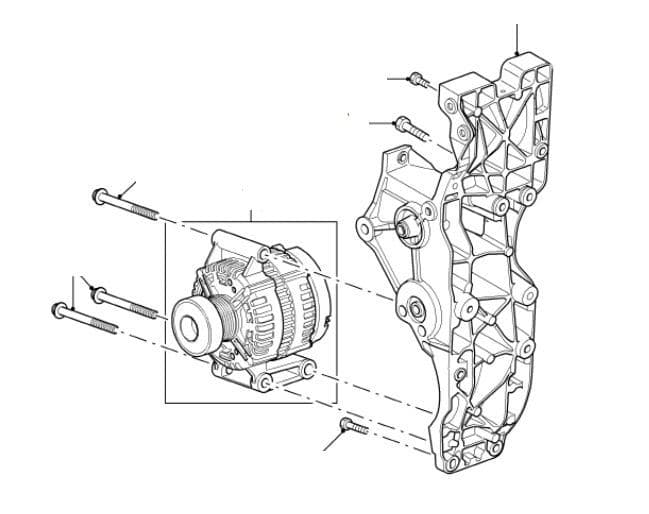 Alternator & Mounts 2.4 Duratorq