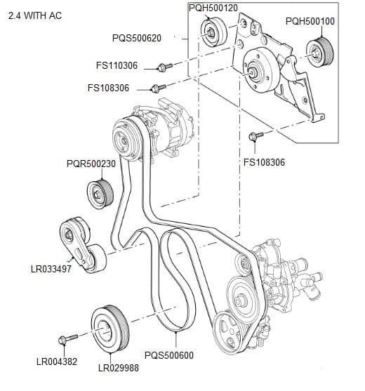 Auxiliary Drive Belt & Pulleys 2.4 With Ac