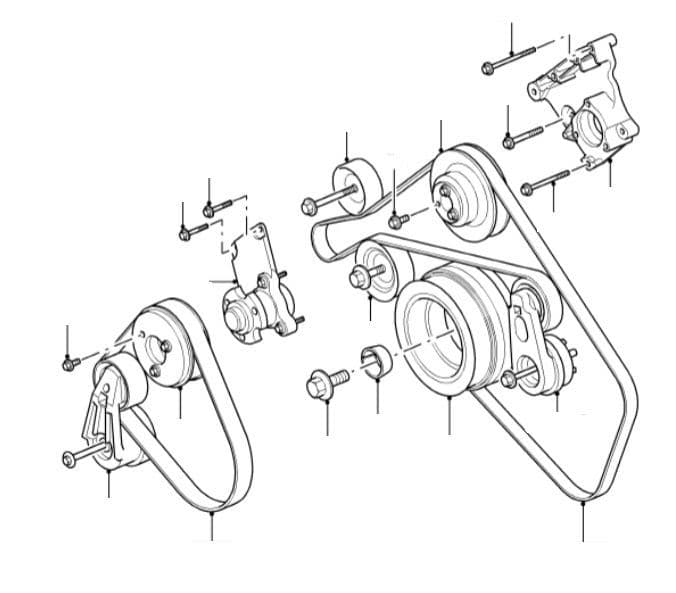 AUXILIARY DRIVE BELT & PULLEYS