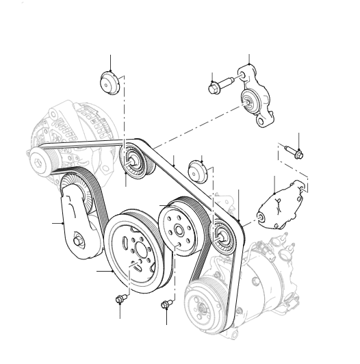 Auxiliary Drive Belt & Tensioners Discovery 5 Exc AJ20D6 High