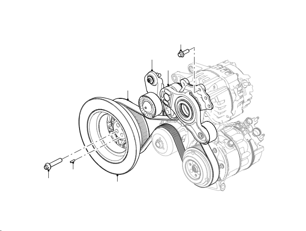 Auxiliary Drive Belt & Tensioners Discovery 5 VIN M2000001 on