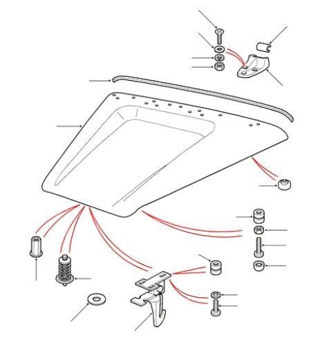 Bonnet (Hood) Fixtures and Fittings Cable Operated to VIN 6A999999