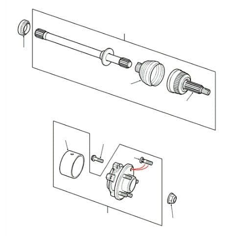 Front Axle Shaft & Hub