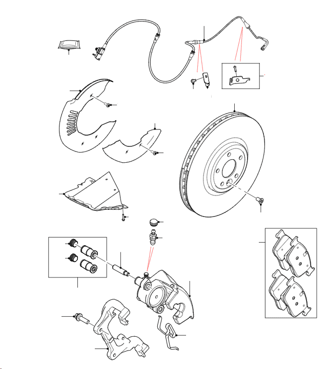 Front Brakes VIN MA000001 onwards Exc SVR