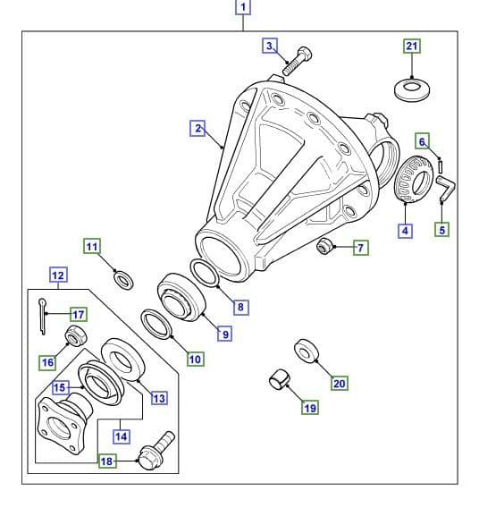 FRONT DIFFERENTIAL DEFENDER VIN LA930456-6A999999 &