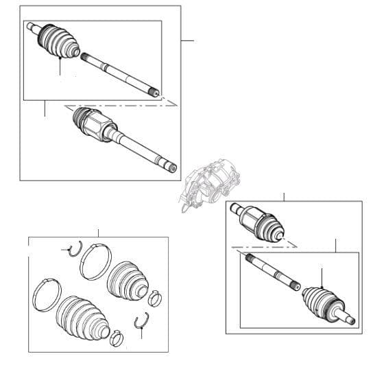 Front Driveshafts, CV Joints and Boot Kits