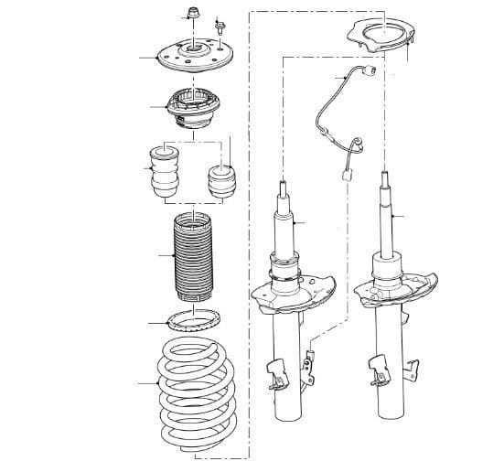 Front Shock Absorbers & Coil Springs to VIN KH999999