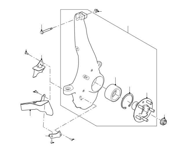 Front Suspension Hub, Carrier & Bearing