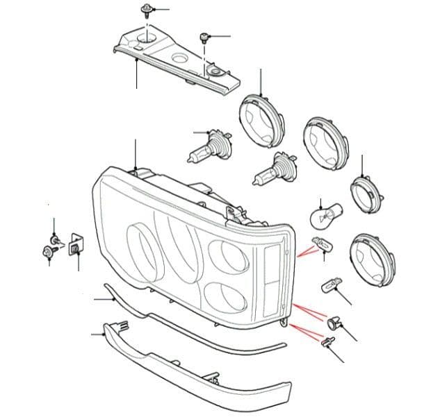 Headlamps and Bulbs VIN 3A000001 onwards