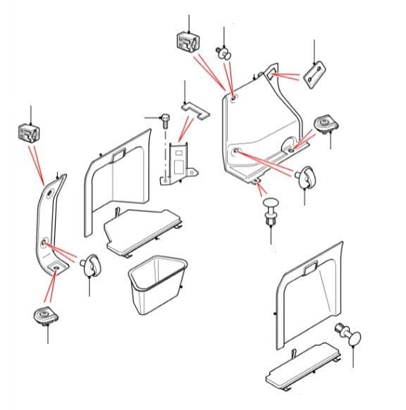 Interior Luggage Area Trim Clips