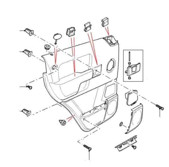 Interior Rear Door Clips to VIN 6A999999