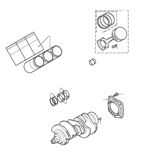 KV6 Crankshaft, Pistons, Rings & Bearings