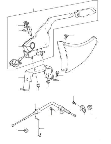 Parking Brake Lever & Cables to VIN 6A999999