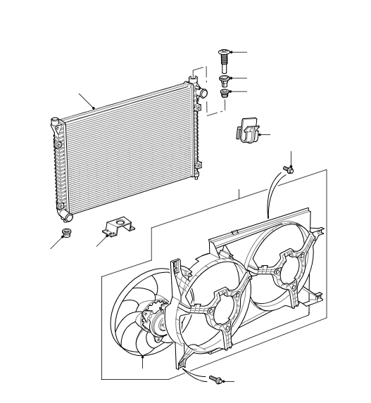 Radiator, Fan & Shroud - Petrol Models