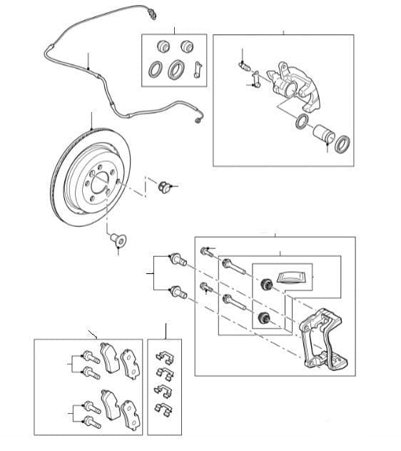 Rear Brake Pads, Discs and Calipers 2.7TDV6 & 4.0 V6