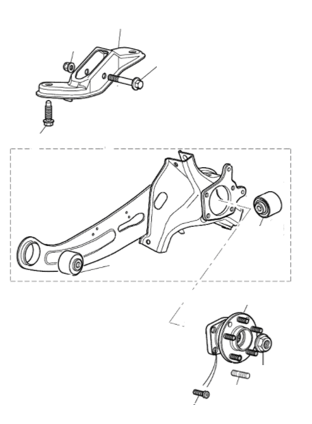 Rear Hub, Bearing & Carrier