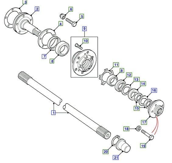 Rear Hubs & Half Shafts To KA930455