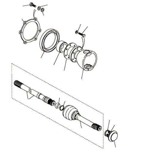 Swivel Housing & Driveshaft No ABS JA032851 Onwards