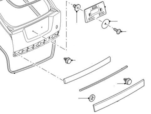 Tailgate Exterior Trim Clips