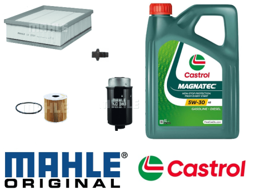 KIT102C Mahle Filter Kit with Castrol Oil (NON DPF) Defender Puma (With Paper Element Oil Filter)