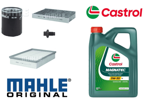 KIT107C Mahle Original Filter Kit with Castrol Oil Range Discovery 3 4.4, Rover Sport 4.2 & 4.4