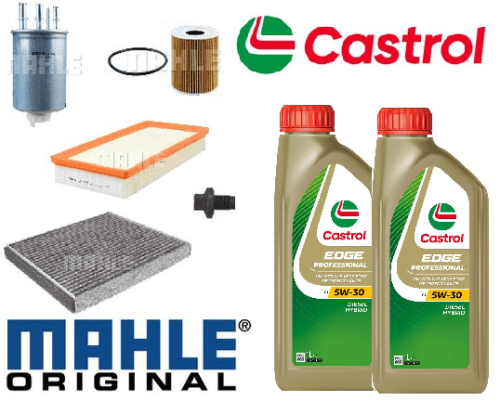 KIT137C Original Mahle Filter Kit with Castrol Oil Discovery 5 3.0 Diesel (Single Air Filter)