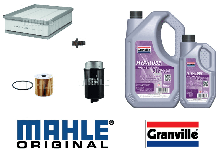 KIT102A Mahle Filter Kit with Granville Oil (NON DPF) Defender Puma (With Paper Element Oil Filter)