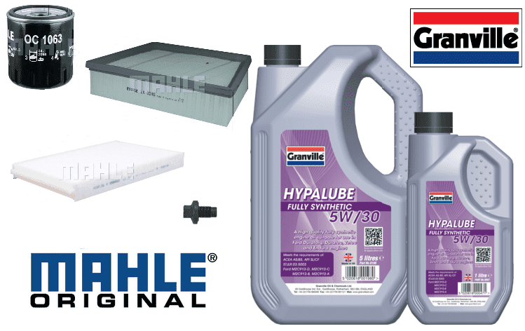 KIT132A Mahle Filter Kit with Granville Oil Freelander, Discovery Sport & Evoque 2.0GTDI Turbo Petrol