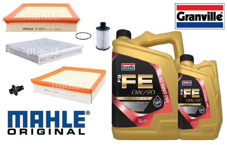 KIT143A Mahle Filter Kit with Granville Oil Range Rover Velar 3.0 Petrol