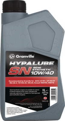 ADV918 0095 Granville Hypalube Semi Synthetic  10W/40  1 Litre A3/B3