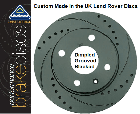 LR018026 FTC3846 PBD1363DIB Performance Brake Discs (Pair) Dimpled, Grooved & Blacked