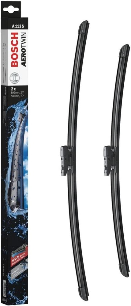 LR083271+ LR083272 Bosch A113S Pair Wiper Blades 500mm + 600mm From VIN HA000001 (Clip in)