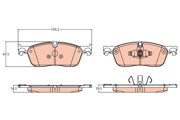 LR160438 LR128263 LR072681 LR160486 T4N13434 TRW GDB2100 Brake Pad Set LR090689 LR160540 J9C17007 C2C41984